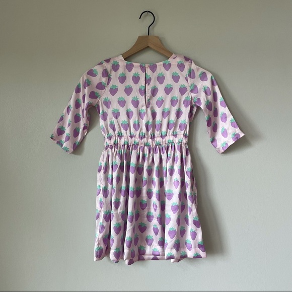 Look by Crewcuts Lavender Strawberry Print Long Sleeve Dress - Picture 3 of 5